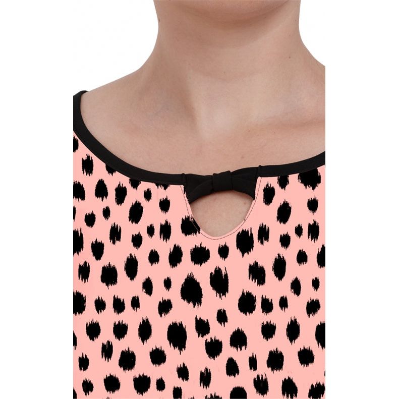 KOI BETSEY JOHNSON SUNFLOWER DALMATION TOP