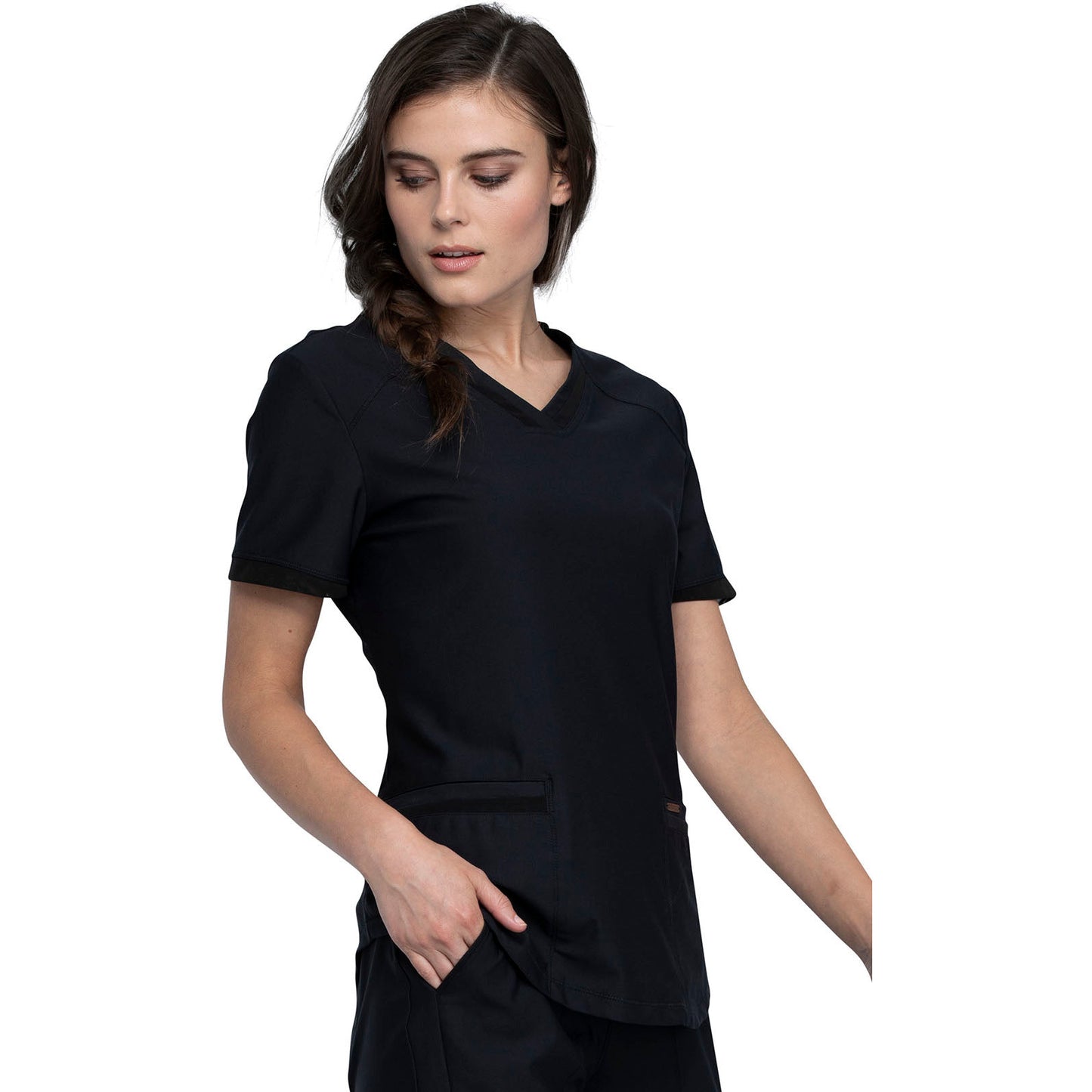 BLACK FORM V-NECK TOP