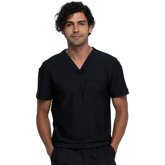 MENS BLACK FORM V NECK TOP